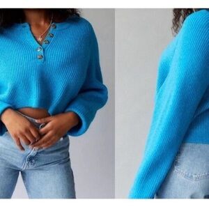 BDG Bright Blue V-Neck Sweater